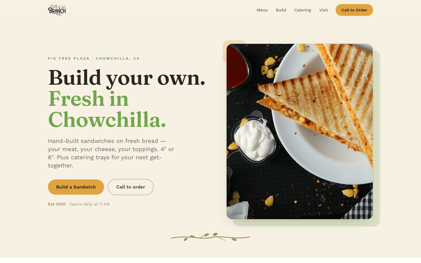 The Branch Deli — website preview
