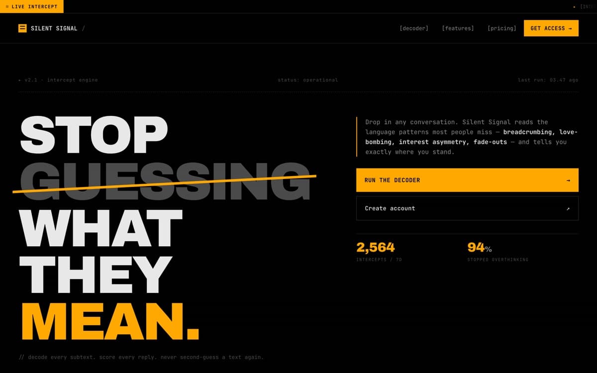 Silent Signal — site preview
