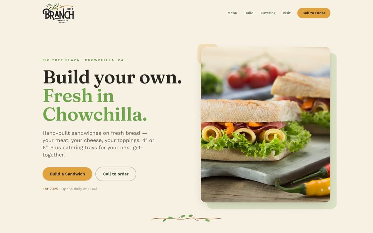 The Branch Deli — site preview