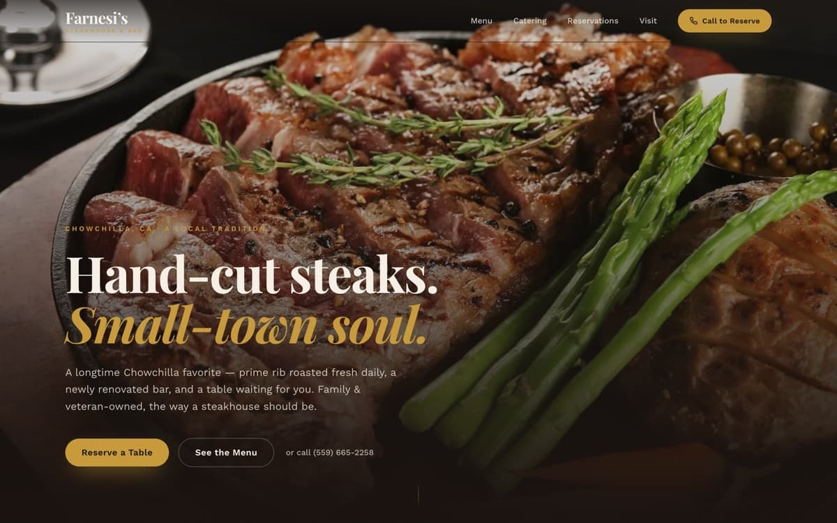 Farnesi's Steakhouse — site preview