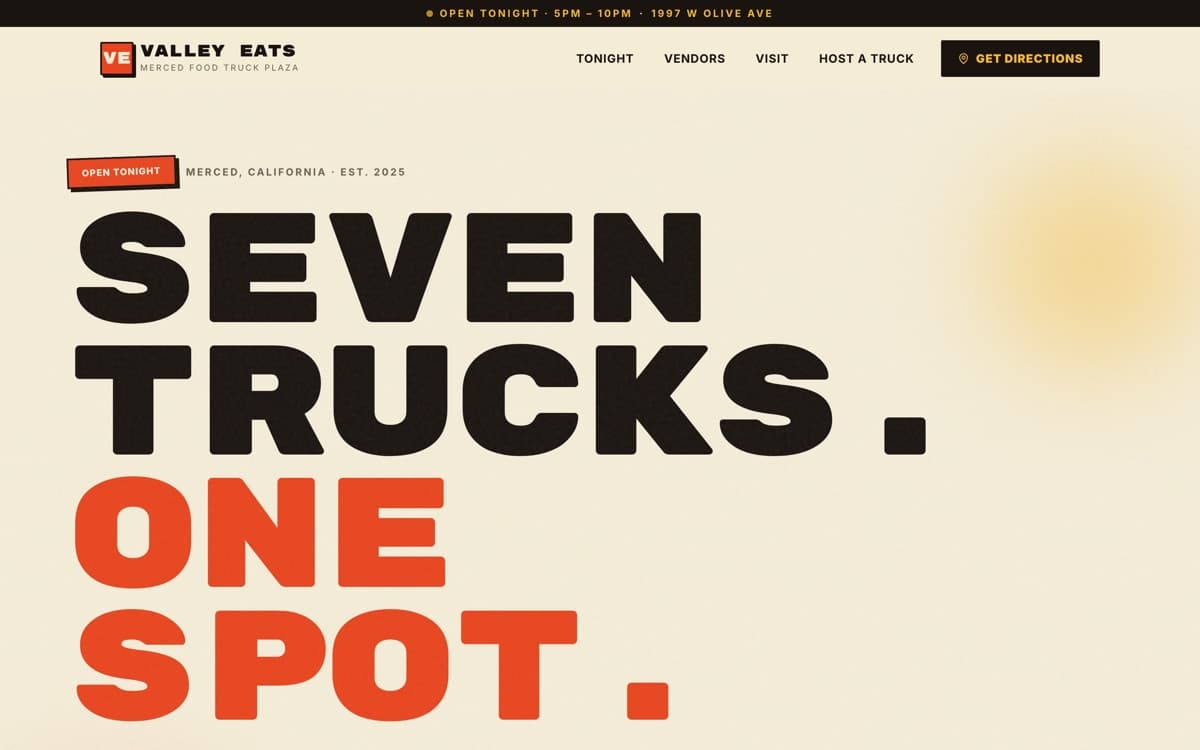 Valley Eats — site preview